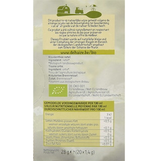 Delhaize | Bio | Tisane | Ortie | Sachets | Bio 20 x 1,8 gr