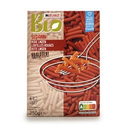 Delhaize | Bio | Pâtes | Sedanini | Lentilles rouges | Bio 250 gr