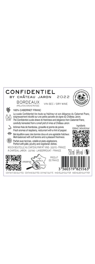 France | Confidentiel by Château  Jaron| 2022 | Rood 