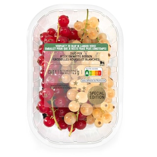 Delhaize | Duomix witte en rode bes 125 gr