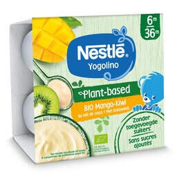 Nestlé | Yogolino | Dessert Végétal | Mangue Kiwi | 6M | Bio 4 x 90 gr