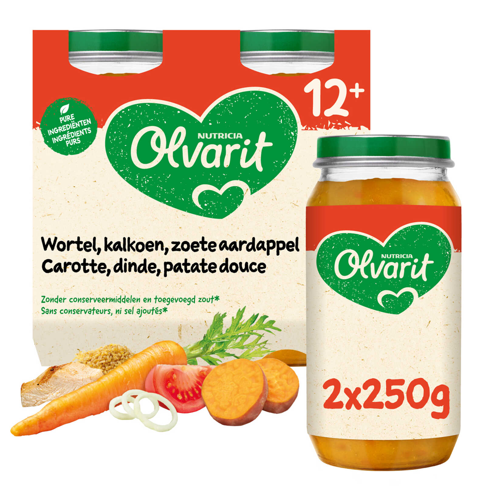 Olvarit Maaltijd | Wortel Kalkoen Zoete Aard | 12M+
