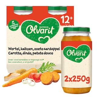 Olvarit | Maaltijd | Wortel Kalkoen Zoete Aard | 12M+ 
