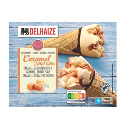 Delhaize | CORNET BEURRE SALEE CARAMEL 
