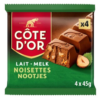 Côte d'Or | Chocolat | Chocolat Au Lait | Noisette 4 x 45 gr