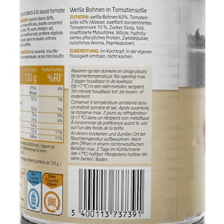 Delhaize | Haricots | Blancs | Sauce Tomate 