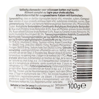 Delhaize | Aliment chat | Terrine | Lapin 