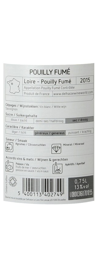 France - Frankrijk | Loire - Pouilly Fumé | Pouilly Fume 15 Wit 