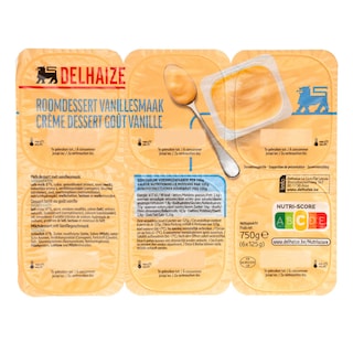 Delhaize | Roomdessert | Vanille 6 x 125 gr