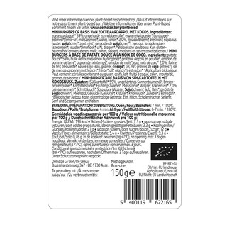 Delhaize | Bio | Mini burger | Zoete aardap | Kokos | Vegan | Bio 