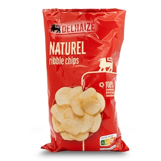 Delhaize | Chips | Zout | Ribbled 