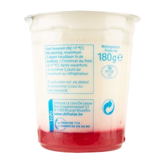 Delhaize | Yoghurt | Vol | Aardbei 180 gr