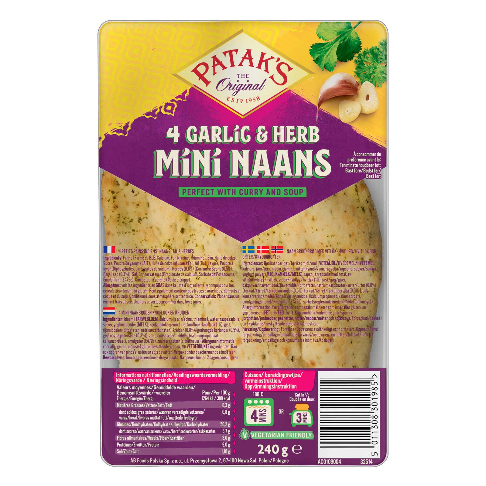 Patak's Naan | Look-Koriander | Mini