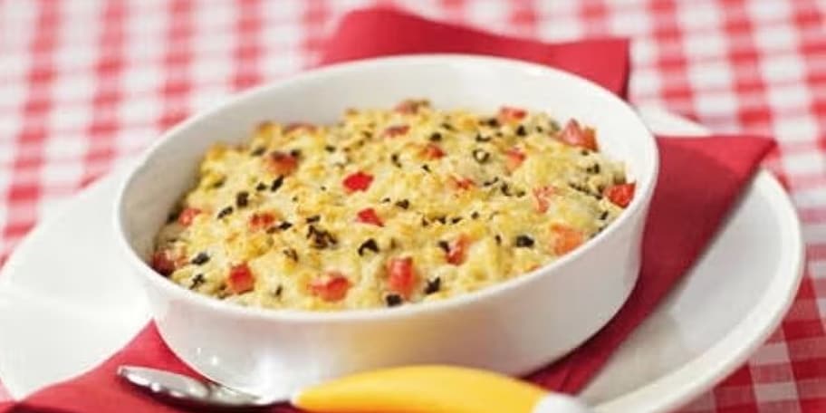 Petit gratin à la tomate et aux olives