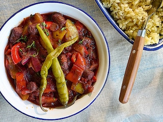 Stetzofai (pot-au-feu grec aux poivrons)