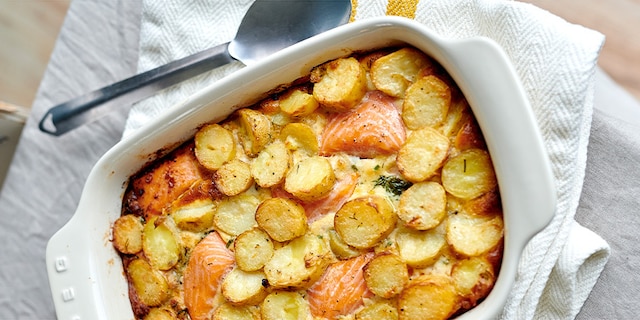 Laxpudding met gerookte zalm