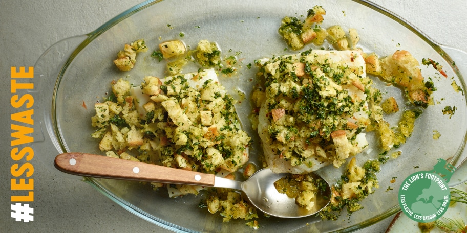 Broodcrumble met citroen en kruiden