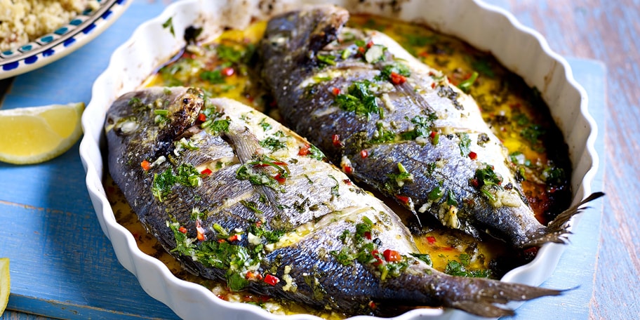 Geroosterde goudbrasem met chermoula