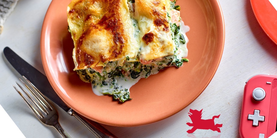 Lasagne met zalm en spinazie