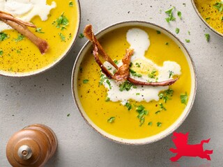 Soupe de butternut et chips d’épluchures