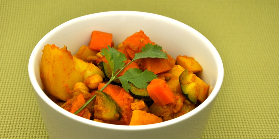 Curry de potiron et pois chiches