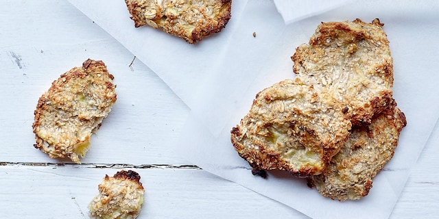 Koekjes van havermout, banaan en kokos