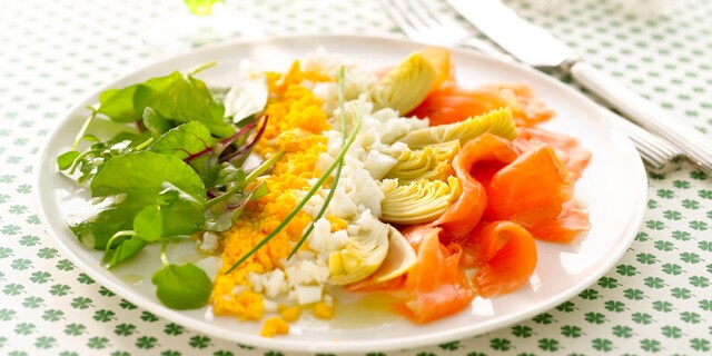 Salade mimosa au saumon fumé