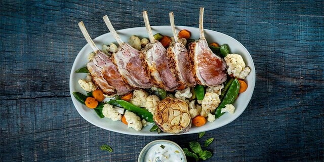 Carré d’agneau à l'airfryer et ses légumes croquants