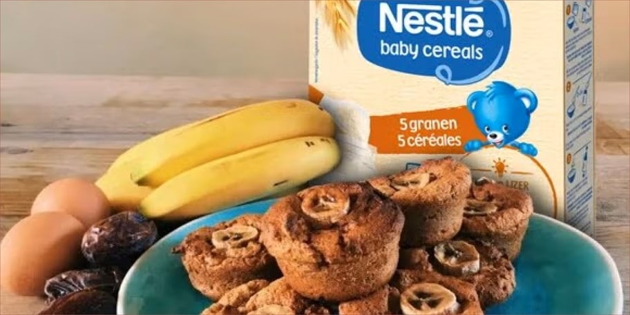 Bananencupcakes met Nestlé Baby 5 Granen