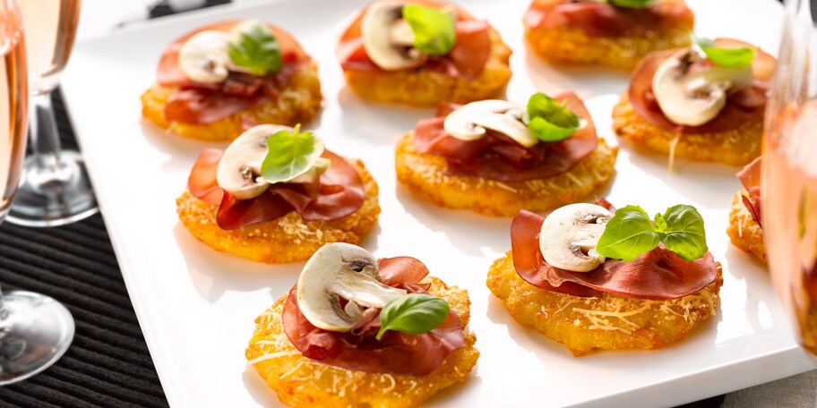 Aardappelkoekje met bresaola