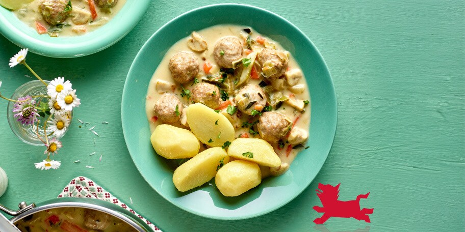 Blanquette van varkensballetjes