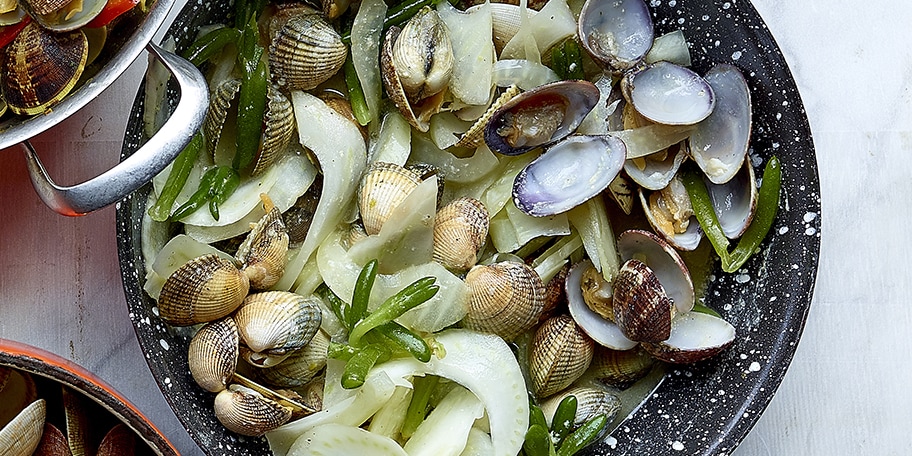 Vongole met pastis en room