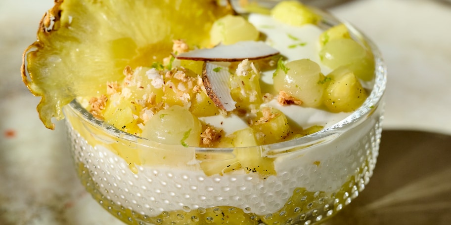 Piña colada dessertcoupe