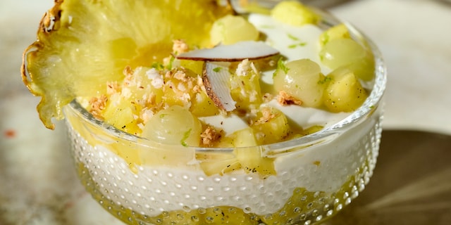 Piña colada dessertcoupe