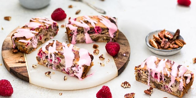 Breakfast bars met pecannoten, frambozen en Arla Skyr 0%
