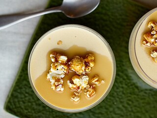 Panna cotta met popcorn
