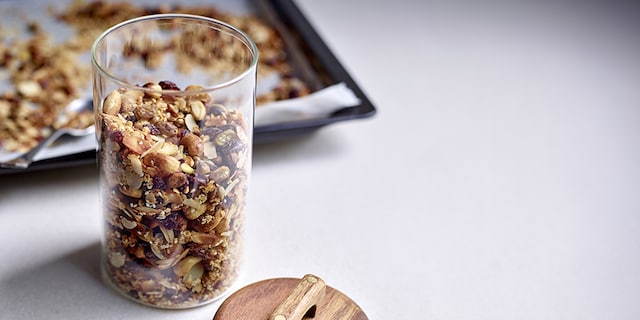 Granola met rode linzen