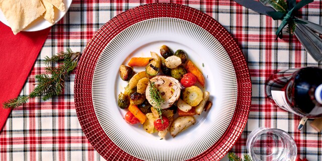 Ballotines de dinde aux légumes rôtis