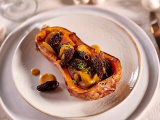 Blanquette van butternut en morieljes