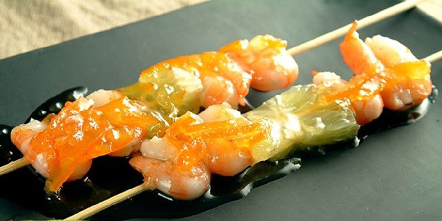 Brochettes de scampis aux agrumes
