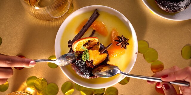 Moelleux au chocolat et sirop de mandarines à l’anis