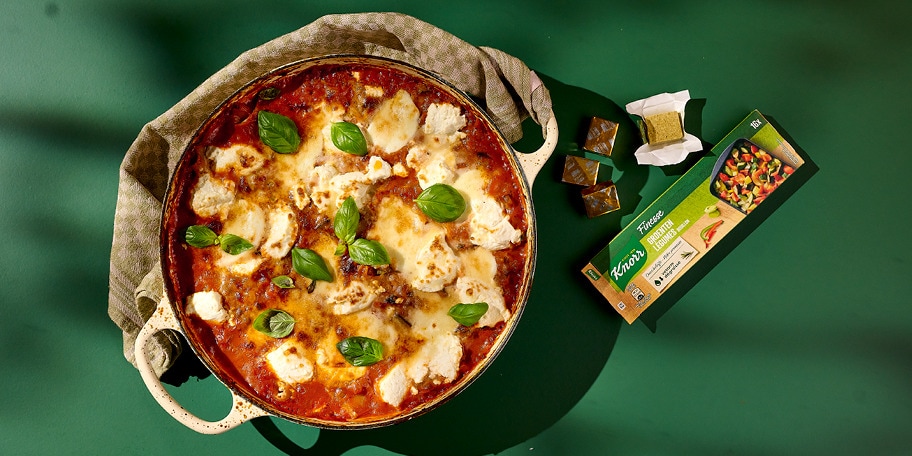 Vegetarische one pot lasagne met mozzarella en ricotta