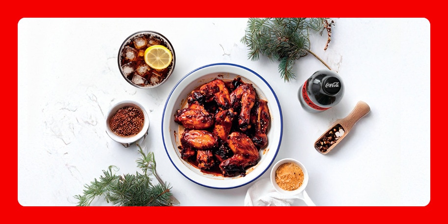 Ailes de poulet avec un touche de Coca-Cola Zero Sugar