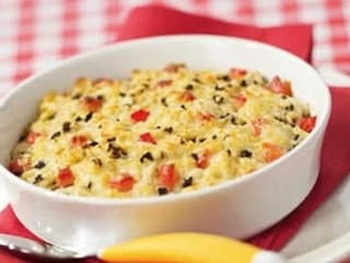 Petit gratin à la tomate et aux olives 