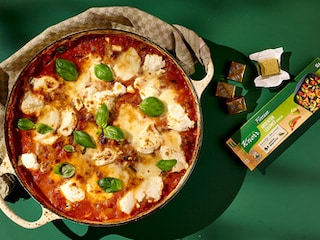 Vegetarische one pot lasagne met mozzarella en ricotta