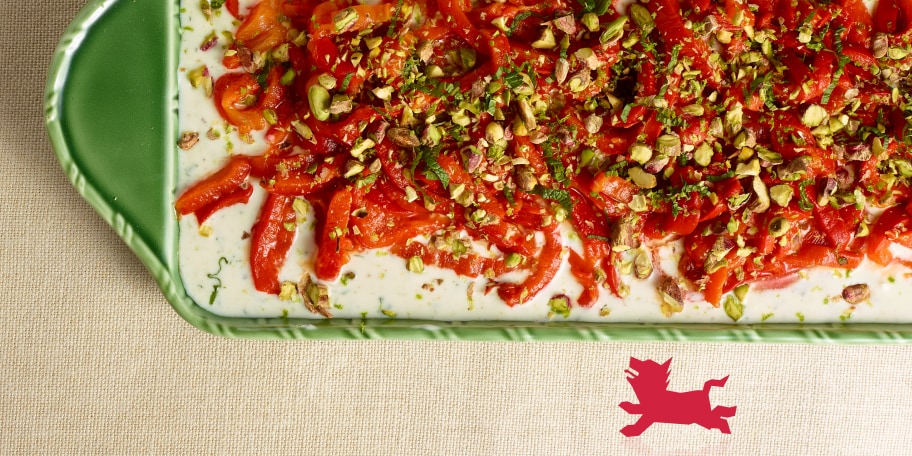 Gegrilde paprika’s met yoghurtsaus