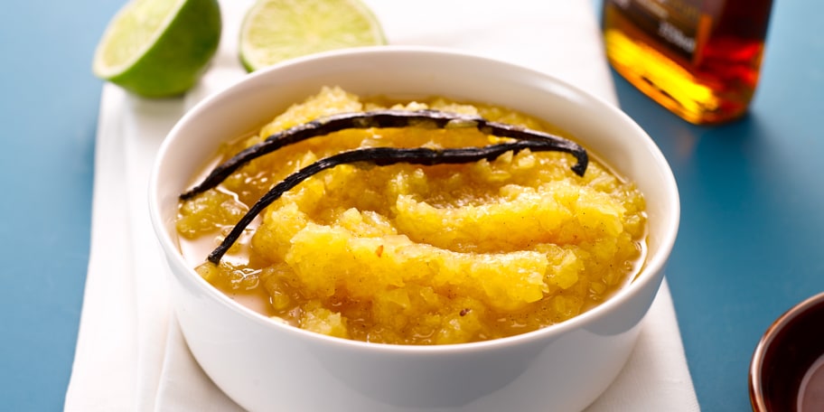 Ananascompote met vanille, rum en limoen
