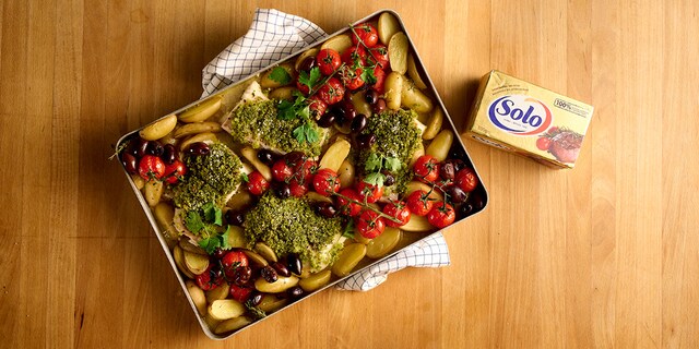  Cabillaud avec crumble d'herbes au beurre Solo