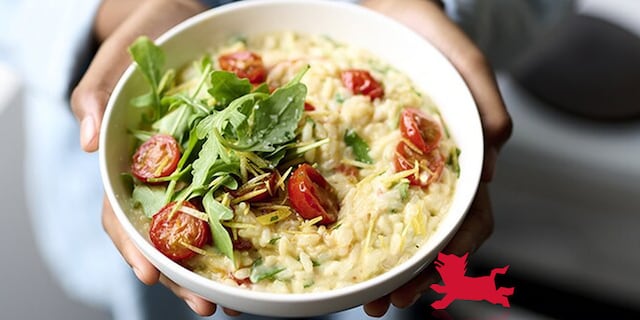 Snelle veggierisotto met kerstomaten