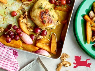 Traybake met kip en verse druiven